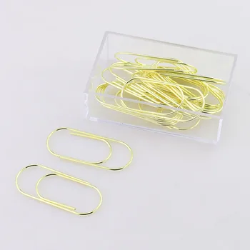 

20pcs/box 50mm*21mm Metallic Color Paper Clip Fashion Business Office Lady Style Office Stationery Set