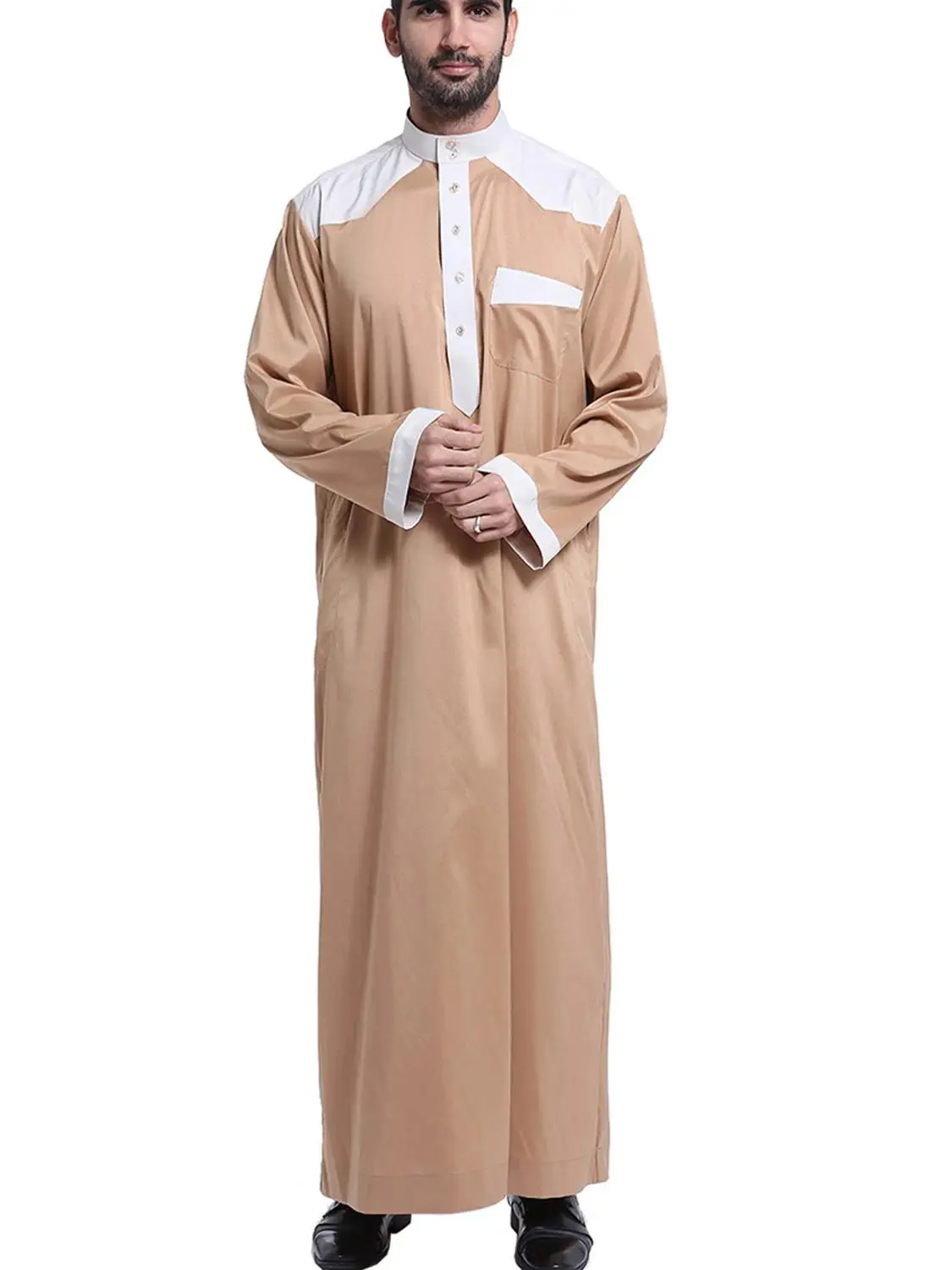 

Saudi Thobe Arabic Abaya Muslim Ethnic Kaftan for Men