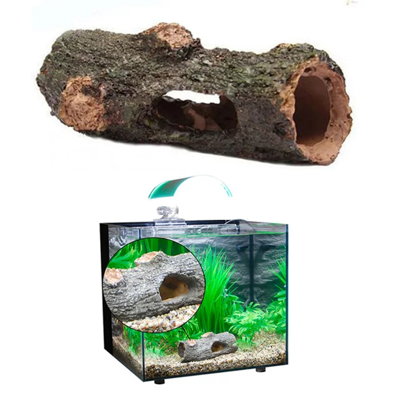 

Newly Aquarium Ornament Hollow Trunk Simulation Tree Log Wood Polyresin Landscape Fish Tank Decoration Artificial Tank Supplies