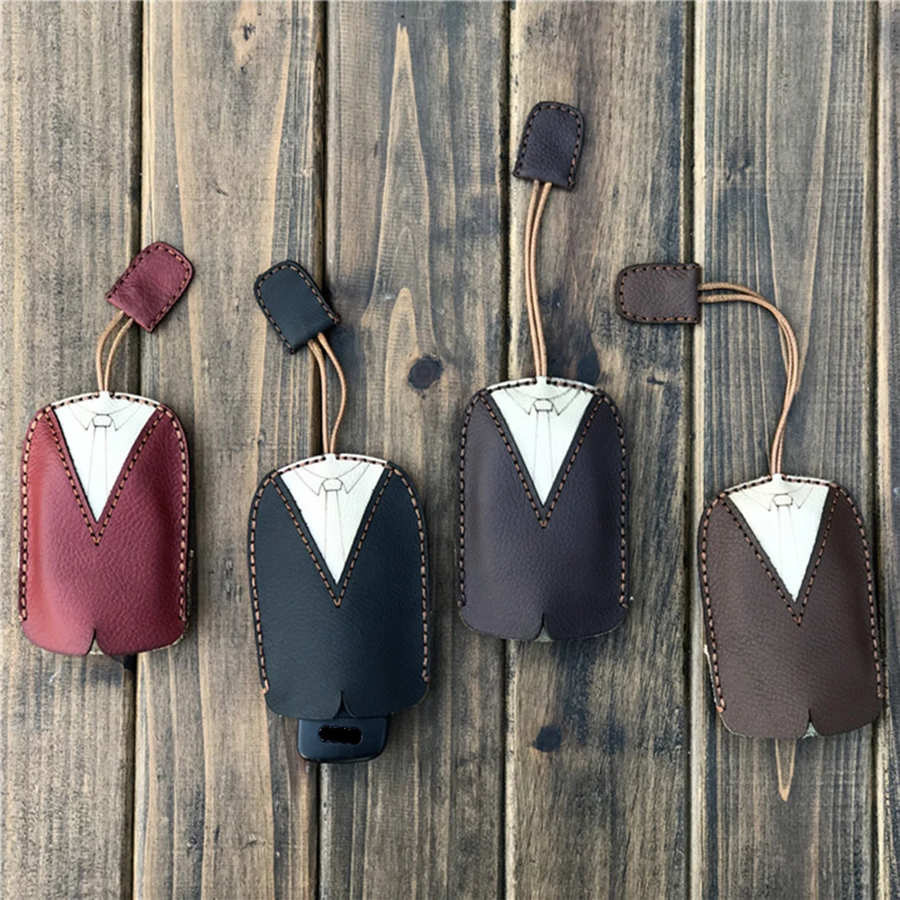 

Auto Car Leather Key Cover Holder Bag Case Wallet for Car Key Bag Universal Creative Auto Case Hand Sewn Car Shell Accessories