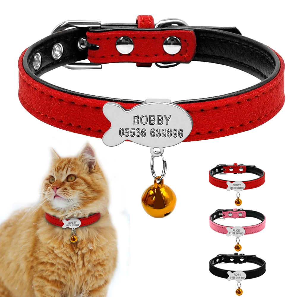 Collier Personnalise Pour Chiens Et Chats Doux Et Rembourre Avec Etiquette D Identification Nom De Telephone Gravure Gratuite Cloche Pour Chiots Et Chats Rose Aliexpress