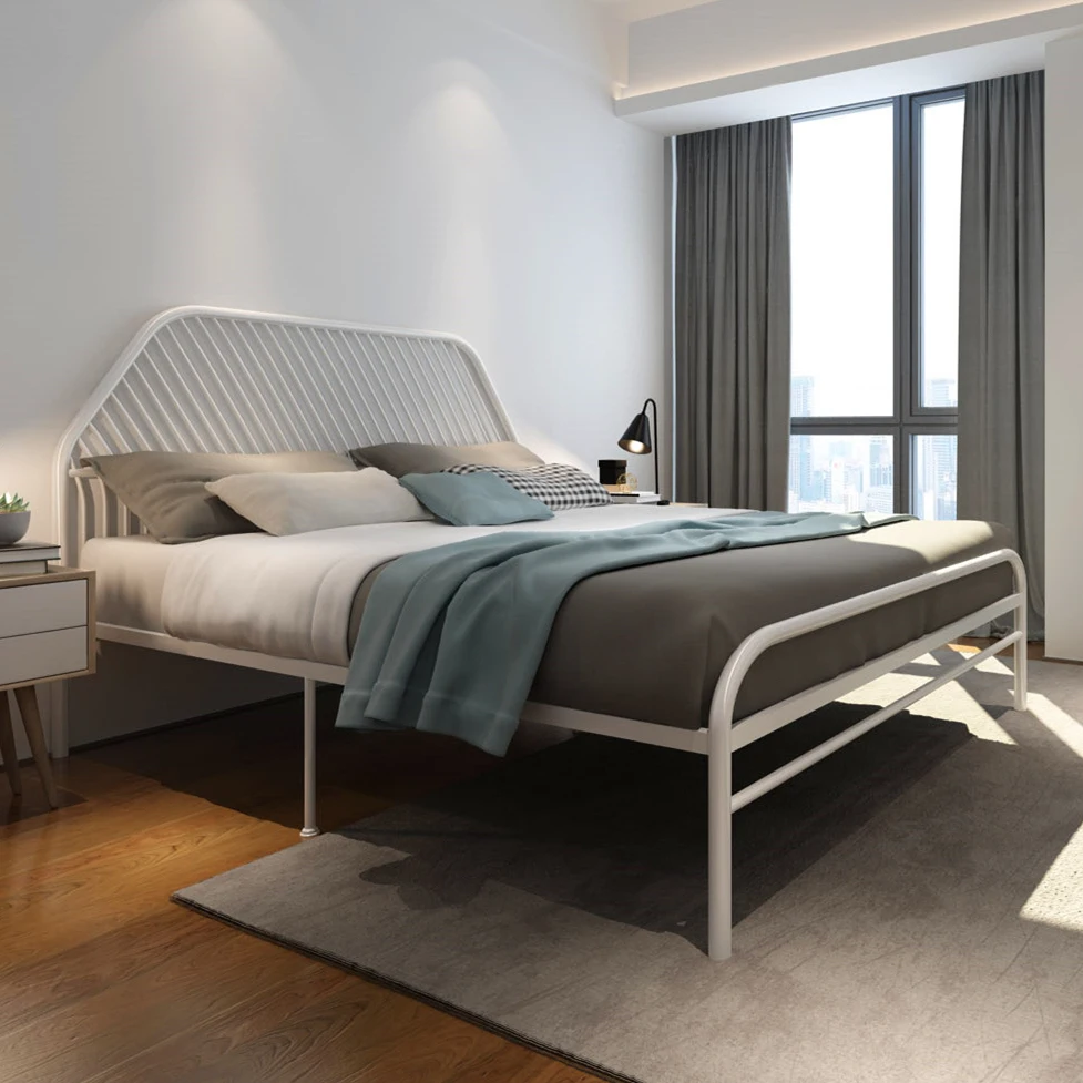 Modern contracted iron bed 1.8 meters double bed adult iron frame bed 1.5 meters iron art bed 1.2 meters single princess bed