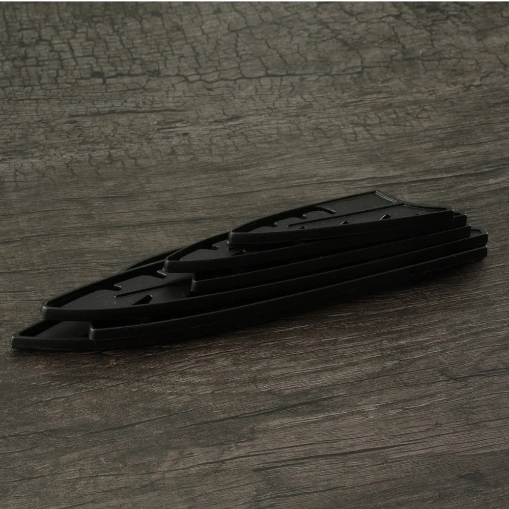 Чехол для кухонного ножа, 6 шт., нож из нержавеющей стали, защитная крышка для кухонного ножа, портативный Прочный чехол для хранения, черный пластиковый нож, оболочка