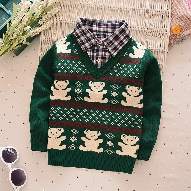

2018 New faul Two Pcs fashion baby autumn winter sweater clothes baby boys/girls cardigan sweater coat Children's sweater