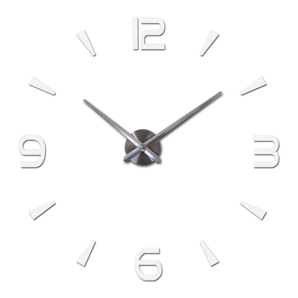 Новые Настенные часы reloj de pared кварцевые часы для гостиной большие декоративные часы Современные horloge murale натюрморт наклейки - Цвет: Белый