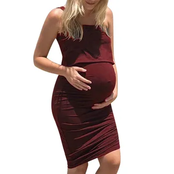 

Women Maternity Gown Fashion Sexy Backless Short Sleeveless Pregnancy Dress Summer Dresses Women 2019 Vestido Gestante