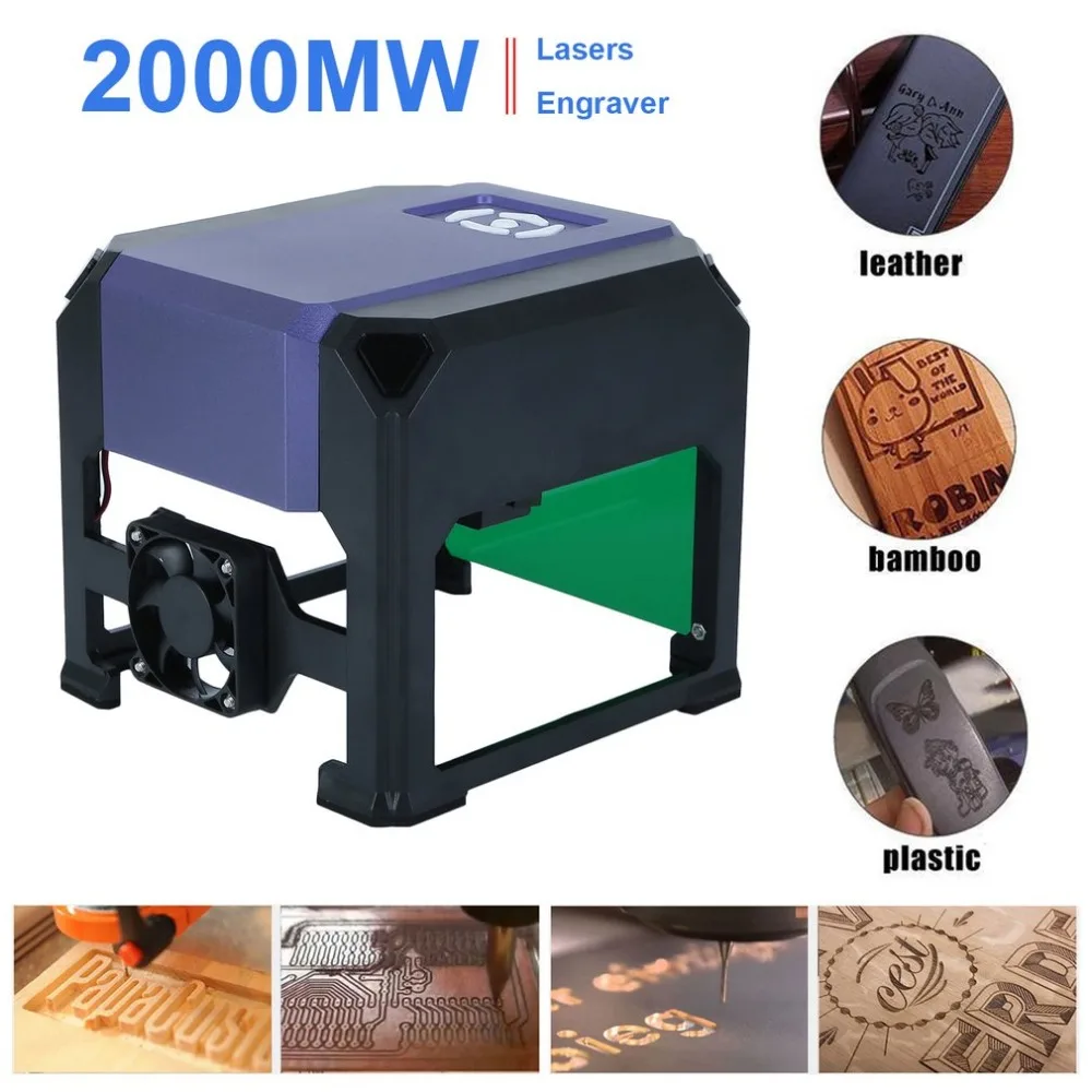

High Precision K3 2000mW DIY Desktop Laser Engrave Cutting Machine Logo Marking Cutter Laser Engraving Printer EU Plug