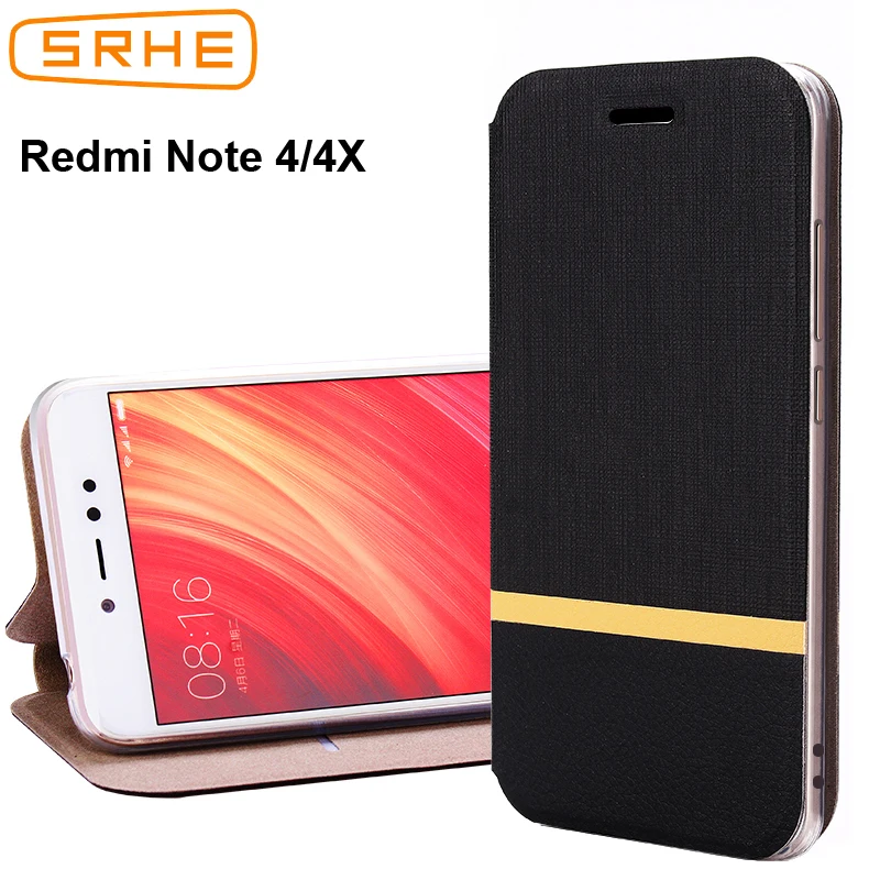 SRHE Xiaomi Redmi Note 4X Case For 4 Global Version Flip Leather Silicon Pro Prime | Мобильные телефоны и аксессуары
