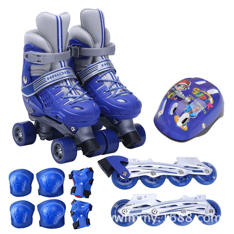 

Child Single/Two Row Changeable Flashing Roller Quad Skates Shoes Adjustable Slalom Inline Skate Shoe Patines Good As SEBA, IB05