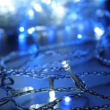 Водонепроницаемый синий и белый светодиодные Фея Строка 100 м Рождественские огни 220 В теплый холодный белый для Свадебная вечеринка праздник свет