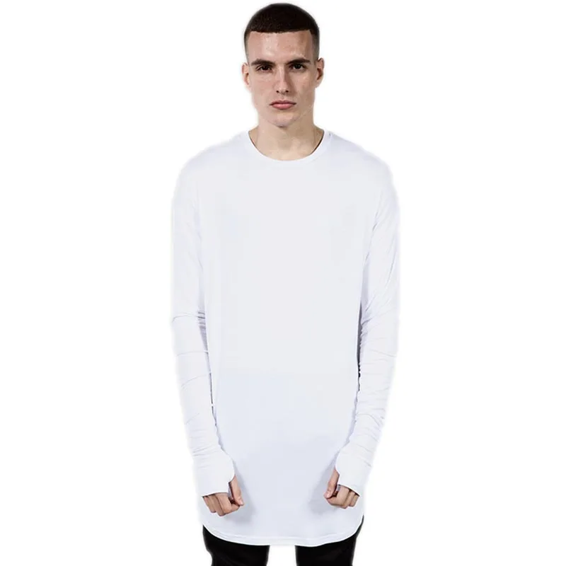 Assassin панк готические футболки мужские с длинным рукавом руки перчатки хип хоп одежда простые черные белые футболки футболка уличная одежда TS33 - Цвет: Белый