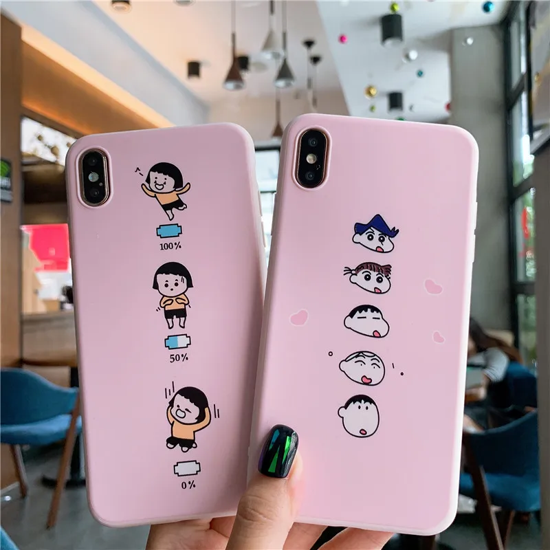 Супер милый мультяшный Chi-bi Maruko Crayon Shin-chan мягкий розовый чехол для телефона Apple iphone