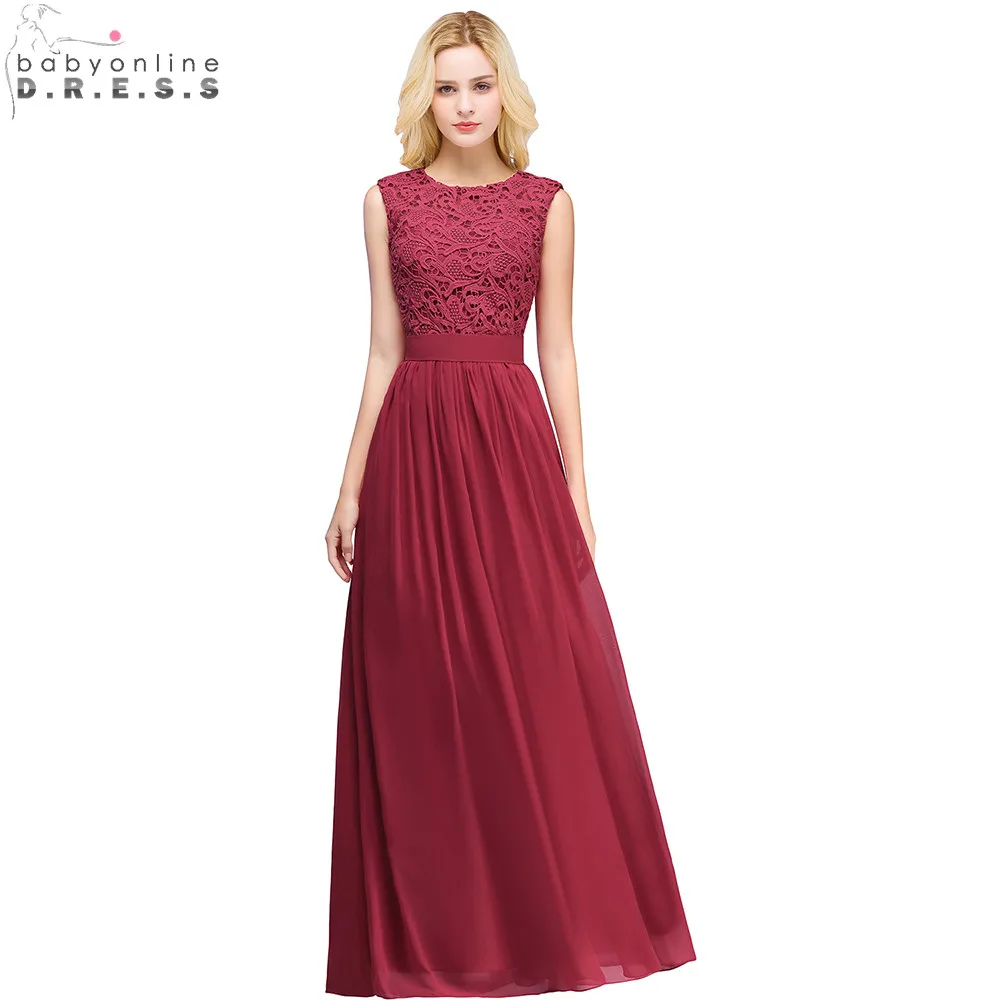 

Sexy Illusion Back Burgundy Lace Evening Dress 2019 Chiffon Long Evening Party Dresses Formal Evening Gowns Vestido de Festa