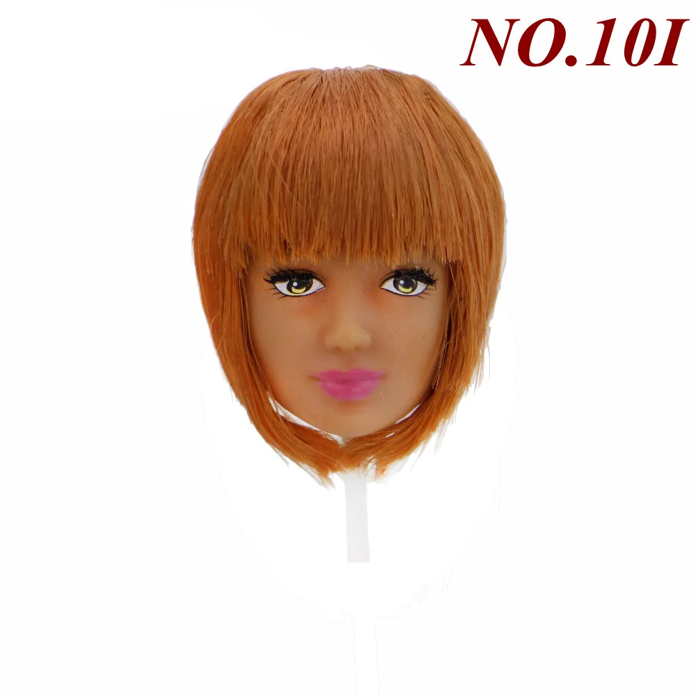 Высокое качество модная кукла голова смешанный стиль макияж лицо прямые вьющиеся волосы DIY кукольный домик аксессуары для 1" Кукла Детская игрушка - Цвет: NO.10I