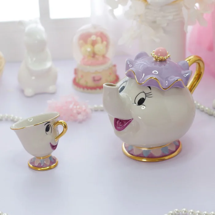 

Beauty And The Beast Tea Set Mrs Potts Chip Teapot Cup Ceramic Coffee Teaset Valentine's Day Gift [1 Pot + 1 Cup + 1 Sugar Bowl]