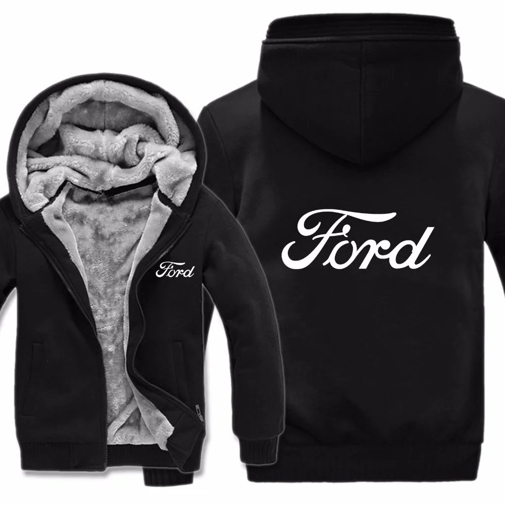 Ford Hoodies Jacket Winter Men Fashion Casual Wool Liner Fleece Ford Sweatshirts Pullover Man Coat
