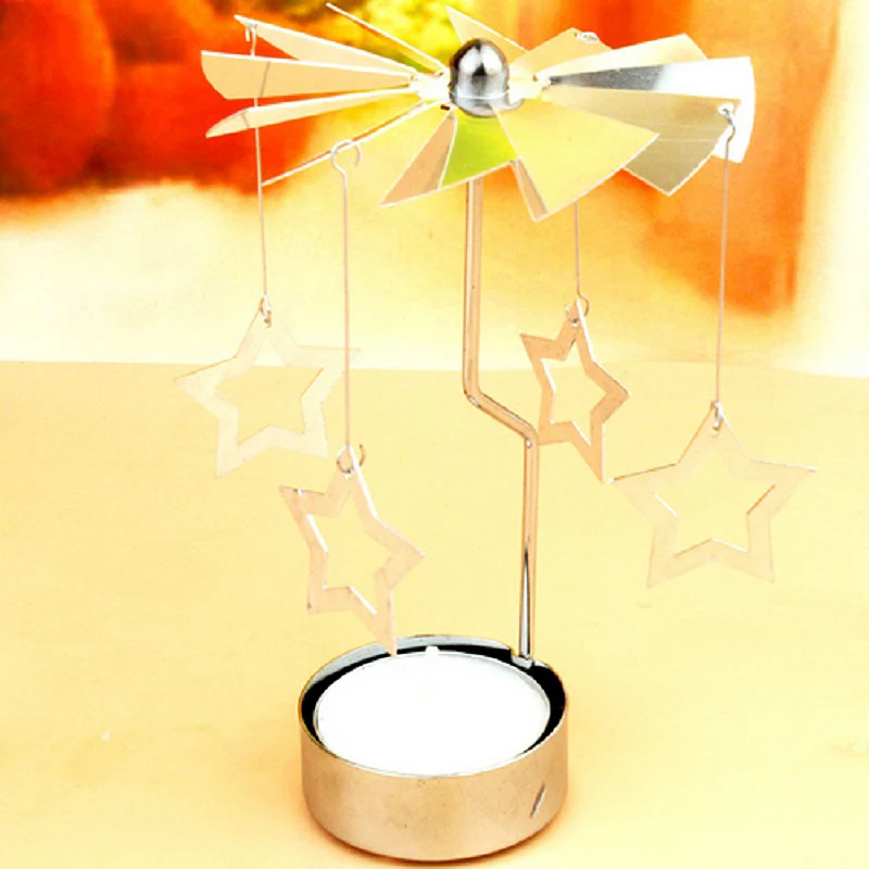 

Vintage Carrousel Candle Holders Revolving Door Windmill Rotation Candlestick Holder Candle Tea Light Holder Xmas Party Decor