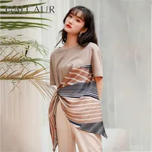 Best Price GALCAUR Irregular T-shirts Women O Neck Short Sleeve Patchwork Hit Color Asymmetrical Tops Female Summer 2020 Tide Fashion Best Price GALCAUR Irregular T-shirts Women O Neck Short Sleeve Patchwork Hit Color Asymmetrical Tops Female Summer 2020 Tide Fashion