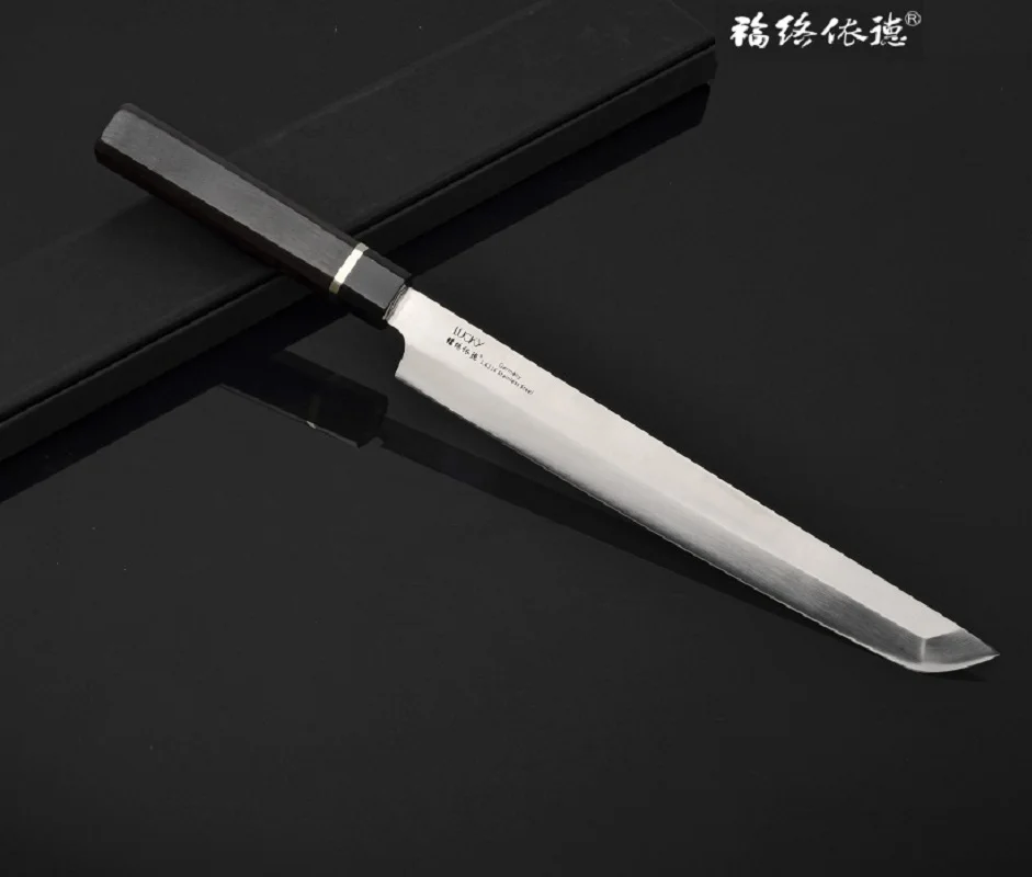 

30cm Razor Sharp Sakimaru Takohiki Yanagiba Japanese Chef Knife Germany 1.4116 Steel Ebony Handle Fish Slicing Sashimi Fillet 7G