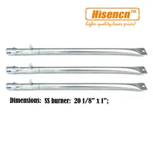 Hisencn 15051 3pcs/pk BBQ Pipe Tube Gas Grill Burner Replacement for Select Chargriller, King Griller, Gas Grill Models (20 1/8