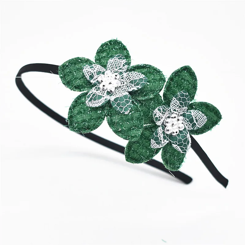 Solid Color flowers Hairbands Hair Hoop Kids Beautiful pearl Headband Princess Headwear Head hoop girl Hair Accessories