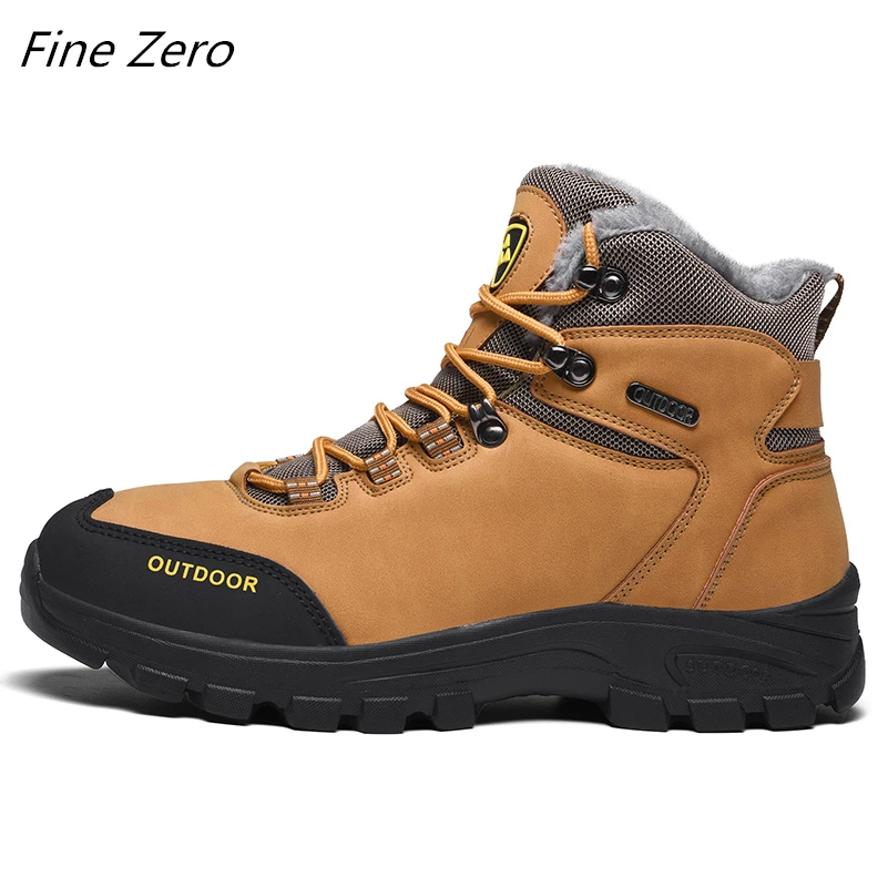 

Fine Zero Men Hiking Shoes Mid-top Waterproof Outdoor Sneaker Men Leather Trekking Boots Trail Camping Climbing Hunting Sneakers