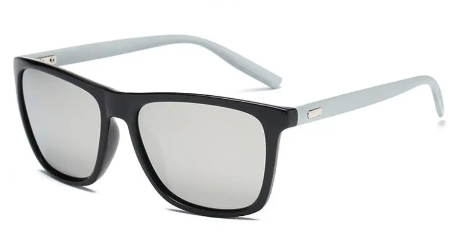 Поляризованные солнцезащитные очки унисекс, квадратные Винтажные Солнцезащитные очки, известный бренд, солнцезащитные очки HD, зеркальные солнцезащитные очки, очки для вождения, S6197 - Цвет линз: 6197-Black silver