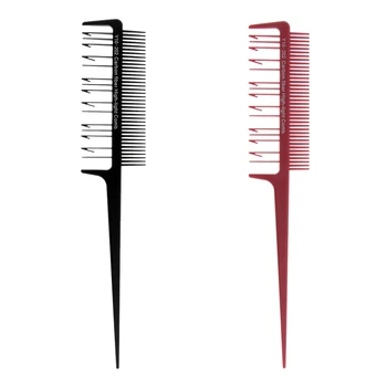 

2Pcs Pro Styling Tools 2-Way Weaving & Sectioning Foiling Comb for Hair Coloring, Highlighting, Balayage, Microbraiding
