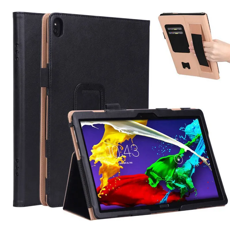 

Hand Holder PU Leather Stand Case for Lenovo Tab M10 TB-X605F 2018 Release Tablet Stand Cover for M10 X605 10.1 inch case +Film