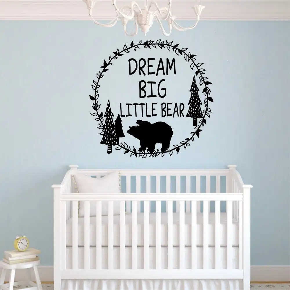 Dream Quote Wall Sticker Nursery Decoration Mural Cute Nursery Decoration Wall Mural