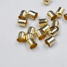 FLTMRH 30 шт. 4 мм* 5 мм золото серебро BNeck кружева кожаный шнур заглушки кисточкой обжимной Конец Разъем DIY ювелирных изделий