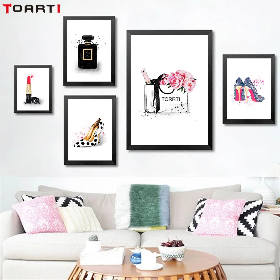 

Sexy Lady Ornament Posters&Prints Beautiful Watercolor Art Pictures Girls Room Paintings On Wall Nordic Fashion Home Decoration