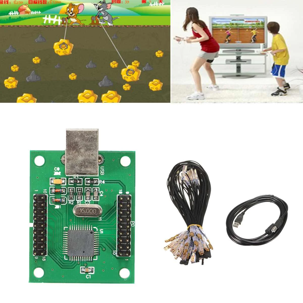  Xin Mo Arcade to USB Controller Kit 2 Player MAME PC Keyboard Encoder USB Cable
