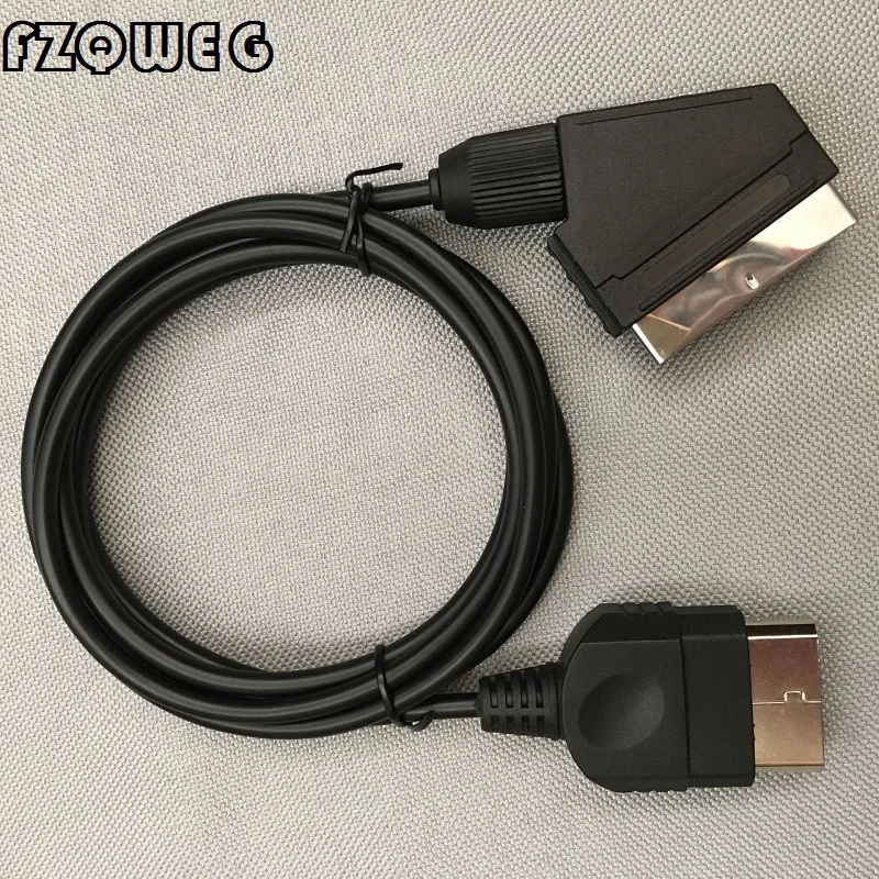 FZQWEG 2 шт. черный 1,8 м Аудио Видео AV Scart кабель для консоль Xbox ЕС Версия