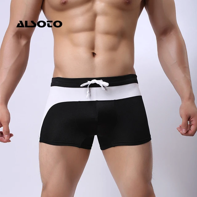 Special Price ALSOTO Men's Swimming Shorts Swimwear Push-Up Man Swimsuit Low Waist Sexy Swim Sport Beach Male Bikini Swimming Trunks For Men