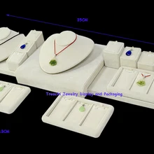 Показ ювелирных изделий профессионального качества Стенд манекены в бежевый бархат 14 шт. комплект ювелирных изделий Витрина реквизит идеи для ожерелья кулон