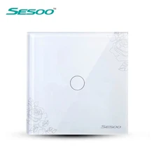 SESOO Touch Switch 1 Gang 1 Way,Wall Light Touch Screen Switch,Crystal Glass Switch Panel