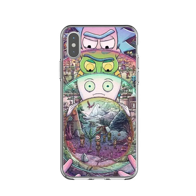 Rick And Morty чехол для телефона iPhone 8 8Plus 7 7Plus 6 6S Plus SE 5S 5 прозрачный жесткий X XS Max