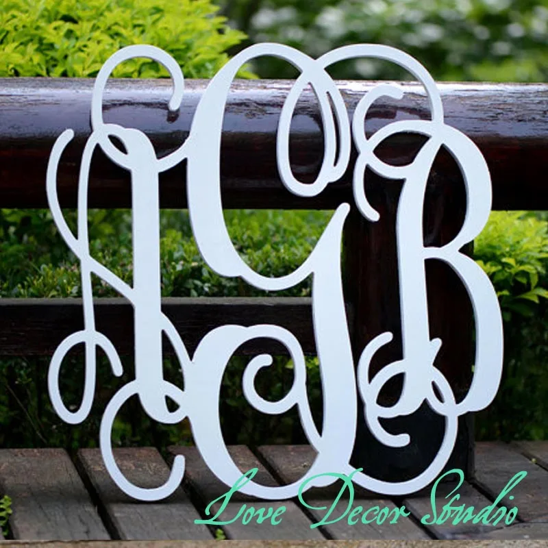 

12" tall inches PVC Monogram Letters Vine Font, Unpainted Custom wall hanging Monogram, Personalized Monogram, PVC monogram