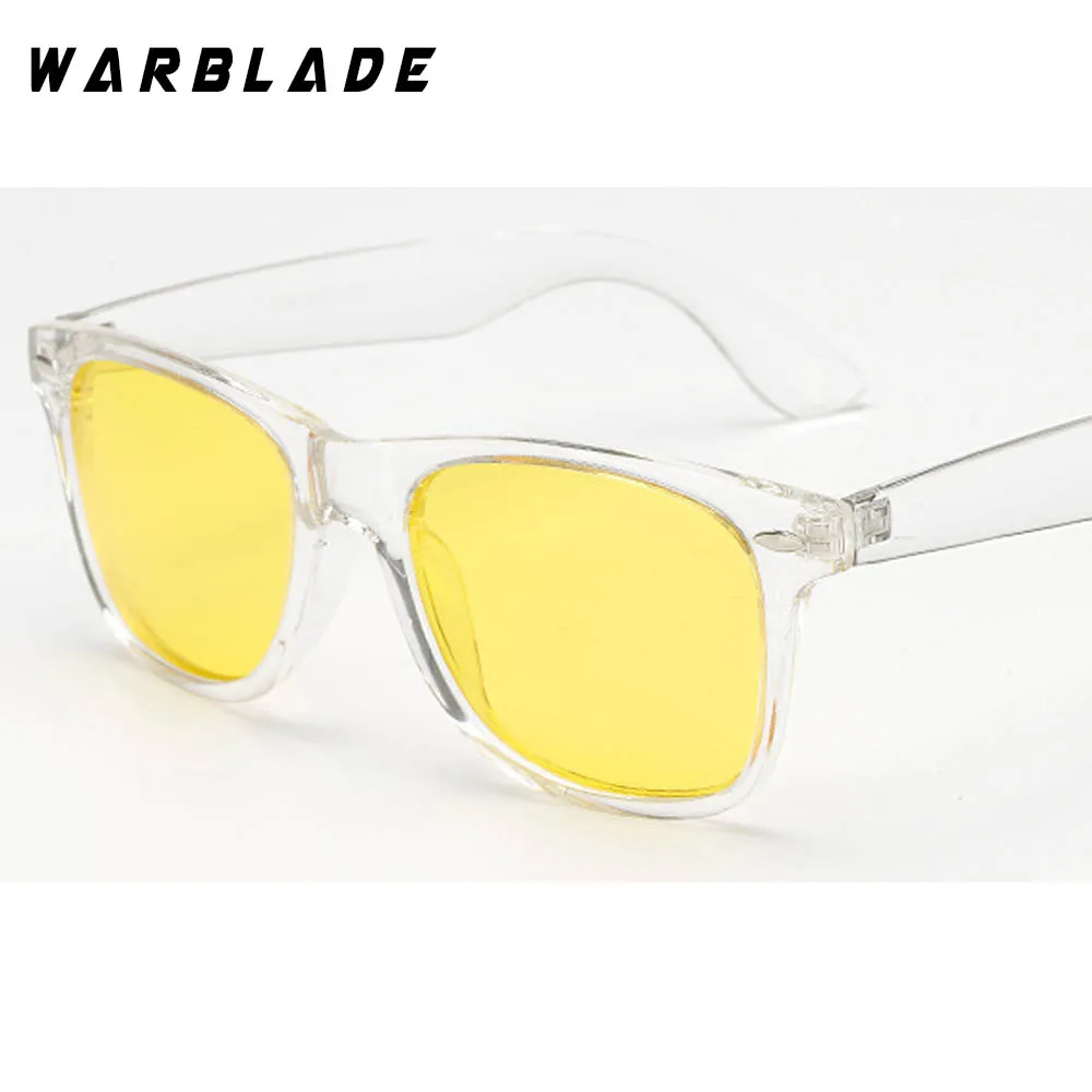 Очки ночного видения, солнцезащитные очки для женщин и мужчин, фирменный дизайн, солнцезащитные очки для вождения, прозрачная оправа, желтые линзы, WarBLade W1029
