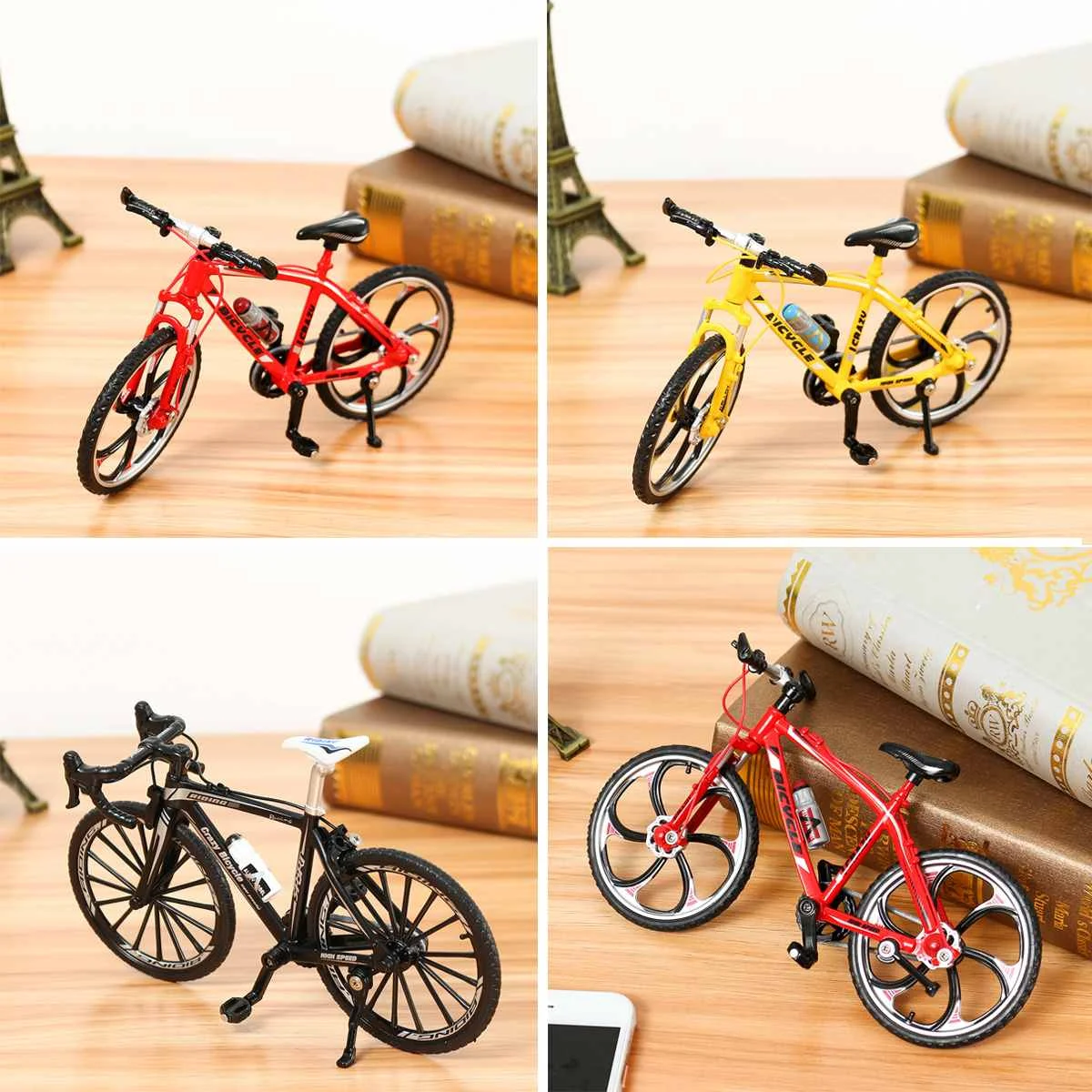 

1:10 Creative Diecast Bicycle Model Toys Mini Racing Cycle Cross Mountain Bike Building Gift Decor