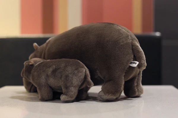 Animais de Pelúcia Macio da Vida Brinquedo de Pelúcia Presente de Aniversário para Crianças Hipopótamos Eretos Realistas Brinquedos Hipopótamo Real 12 6 de pelúcia presente de aniversário para crianças