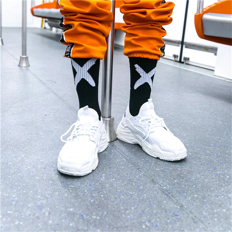 جديد أزياء الرجال الجوارب القطن الهيب هوب بارد مضحك الشارع لوح التزلج الجوارب شخصية عارضة الجوارب كبيرة V كبيرة X إلكتروني جورب