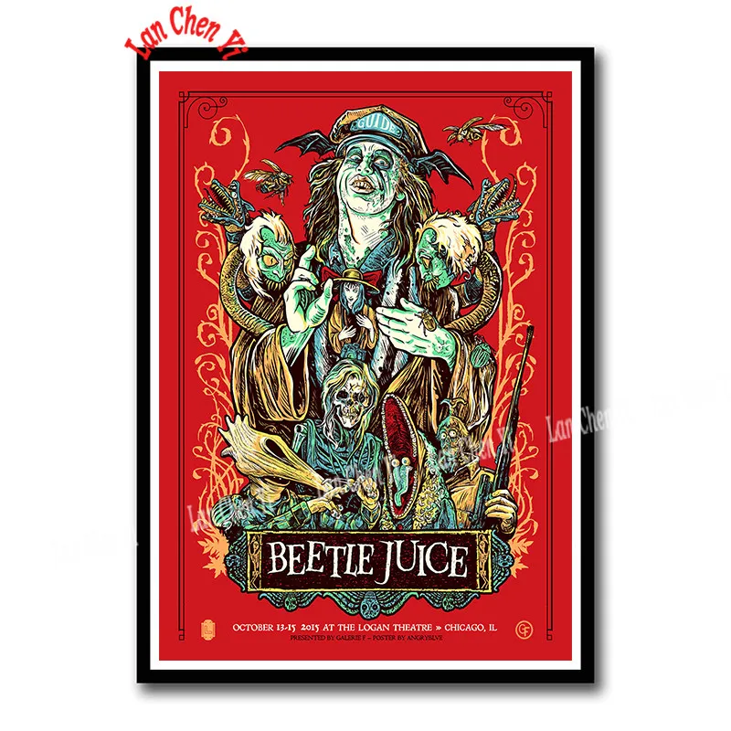 Фильм ужасов Beetlejuice с покрытием бумажный плакат настенная живопись для бара комнаты декорации Декор для дома 42*30 см