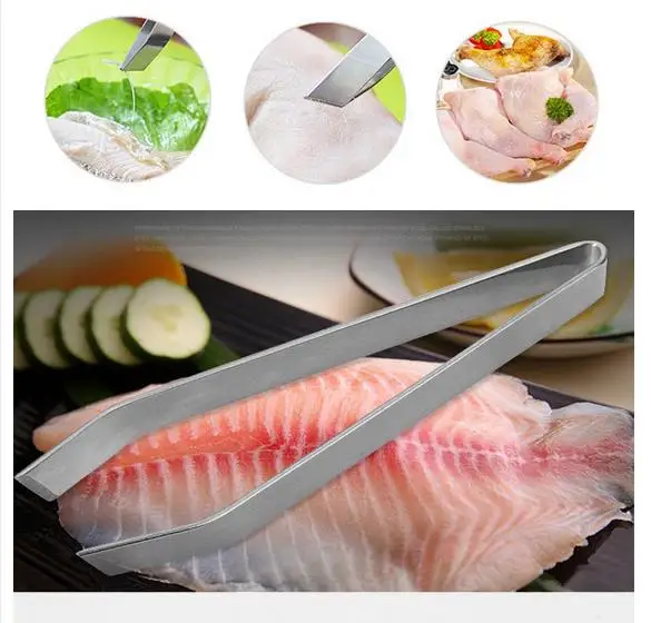 

Hot Selling Fish Bone Tweezers Remover Pincer Puller Tongs Pick-Up Stainless Steel Seafood Tool Crafts