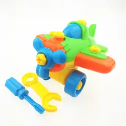Для маленьких детей собраны модели инструмент DIY разборки маленький самолет зажим с Отвёртки образования Игрушечные лошадки