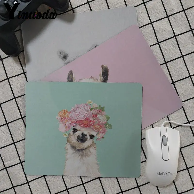 

Yinuoda cute Llama DIY Design Pattern Game mousepad Customized laptop Small unlocked edge mouse mat gaming for notebook gamer