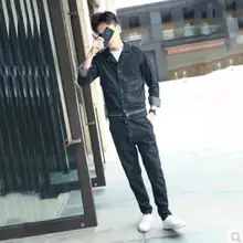 Хит, новая мужская одежда, Раздельный джинсовый комбинезон, модный цельный тонкий винтажный джинсы с инструментами, набор, костюмы певицы, M-XXL