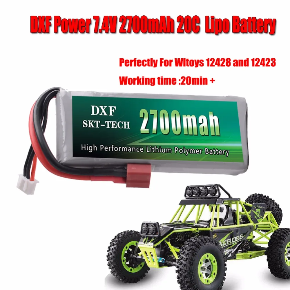 DXF Power Battery RC cars Rc Lipo Battery 2S 7.4V 2700mAh 20C Max 40C