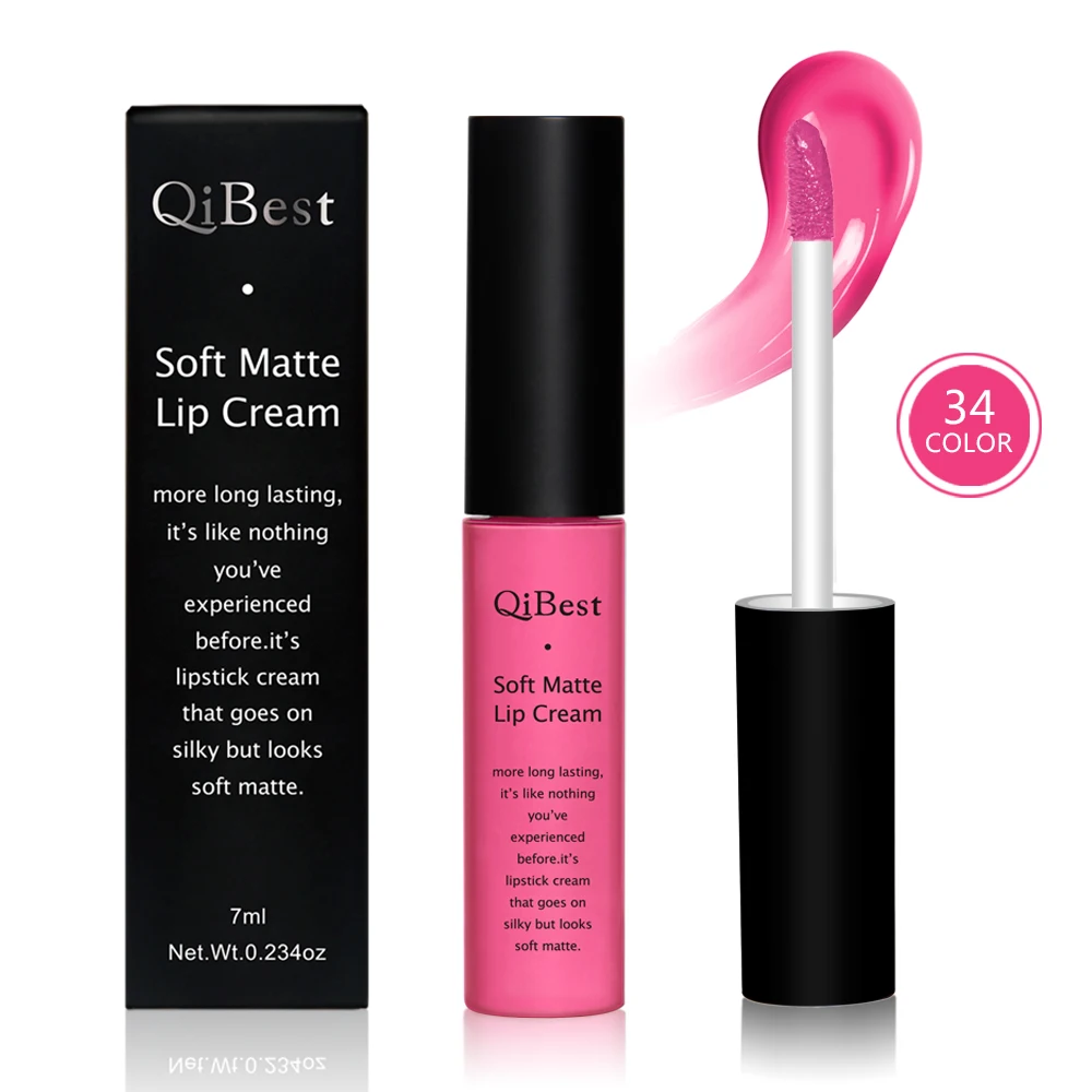 

34 Color Matte Lip Gloss Female Non-Stick Cup Lip Gloss Foggy Long-Lasting Beauty Liquid Lipstick Sexy Lip Tint Makeup тинт